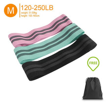 Load image into Gallery viewer, Fabric Resistance Bands Set - Booty Hip Bands for Legs, Shoulders and Arms Exercises - Circle Bands for Women and Men