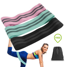 Load image into Gallery viewer, Fabric Resistance Bands Set - Booty Hip Bands for Legs, Shoulders and Arms Exercises - Circle Bands for Women and Men
